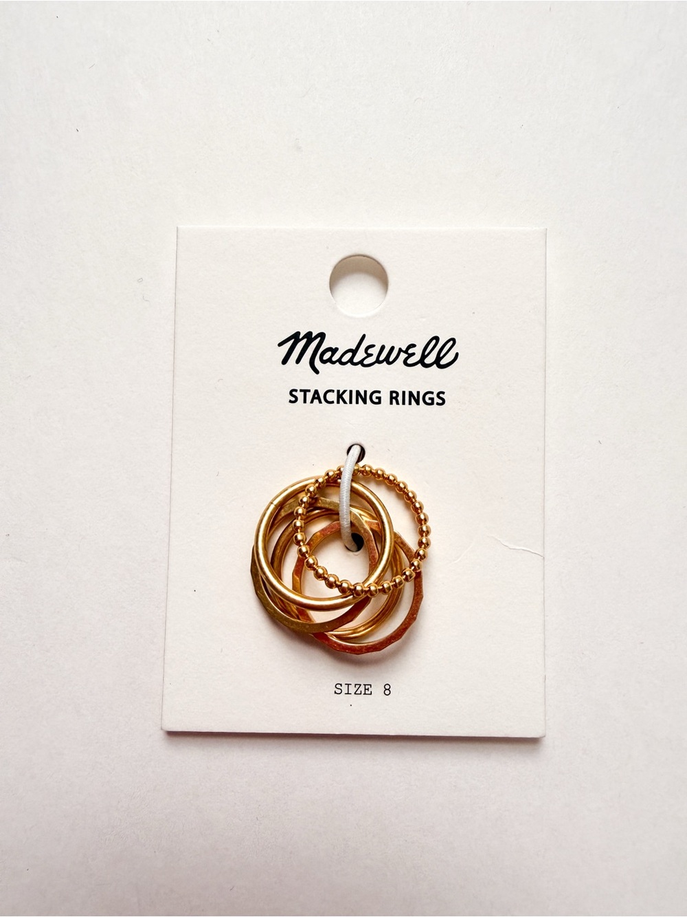 NWT Madewell Gold Stacking Rings - Size 8